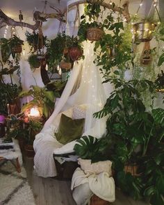 a room filled with lots of potted plants