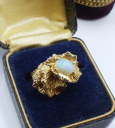 Vintage marked 14k gold and natural opal cabochon ring size 6, In good vintage condition, The face of rings 14 mm x 18 mm, Opal cabochon 7 mm x 5 mm. Weighs 6.4 gram. Thanks. Cabochon Ring, Natural Opal, Rings Statement, Statement Rings, Opal, Ring Size, Jewelry Rings, Gift Card, Etsy Accessories