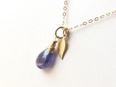 5983 Tanzanite Pendant or Necklace Gold Filled wire wrapped natural violet blue gemstone leaf charm minimalist dainty solitaire choker mothers day birthday anniversary or holiday gift for her women mom sister wife girlfriend niece aunt grandma cousin best friend colleague. Enjoy the beauty & power of natural gemstones - find TANZANITE healing properties below.MATERIALS & DIMENSIONS✦✦✦✦✦✦✦✦✦✦✦✦✦✦✦✦✦ Natural TANZANITE, violet blue, smooth teardrop approx. 12x8mm;✦ 14kt Gold Filled wire wrap, leaf Delicate Adjustable Teardrop Jewelry, Dainty Nickel-free Teardrop Jewelry, Delicate Adjustable Pendant Jewelry, Minimalist Gemstone Dangle Jewelry, Delicate 14k Gold Filled Jewelry For Mom, Delicate 14k Gold Filled Jewelry Gift For Mom, Handmade Purple Jewelry In 14k Gold Filled, 14k Gold Filled Gemstone Pendant Jewelry, Gemstone Dangle Jewelry For Gifts