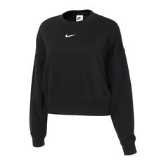 AUTHENTIC NIKE WOMEN ESSENTIAL CREW FLEECE OVERSIZED SWEATSHIRT DJ7665-010 OVERSIZED FIT 80% COTTON 20% POLYESTER Nike Jumper, Women's Sportswear, School Clothes, Oversized Jumper, Nikes Girl, Nike Sweater, Tween Outfits, Material Girl, Women Essentials