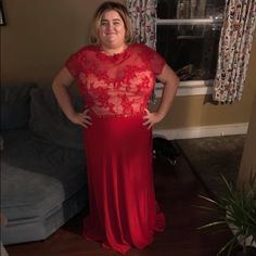 Size 28 Mac Duggal Gown But Fits More Like A 22. Beautiful Detailed Top And Jersey Bottom. Wore As A Second Look For A Total Of 30 Minutes. Felt Stunning In This Gown! Mac Duggal Dresses, Mac Duggal, 30 Minutes, Prom Dresses, Mac, Prom, Felt, Womens Dresses, Red