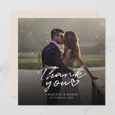 Cherish the magic of your special day with our personalized wedding thank you card, showcasing your favorite moment captured in time. This elegant card transforms your chosen wedding photo into a stunning centerpiece, surrounded by a tasteful design that complements your unique style.