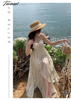 Tavimart Summer Women Beach Long Sundress Suspenders Vintage Backless Ruffles Fairy Dress Elegant Holiday Beach Romantic Party Dress Romantic Party, Orange Pink Color, Long Sundress, Holiday Beach, Women Beach, Black Evening Dresses, Fairy Dress, Woman Beach, Dress Elegant