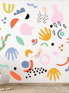 Ready to infuse your walls with artistic expression? Click the link in our bio to grab your very own set of Abstract Shaped Peel and Stick Wall Decals. Let your imagination soar and make a statement that's uniquely you! Kids Room Murals, Bozeman Mt, Removable Wall Decals, Rainbow Abstract, Bright Patterns, Pvc Wall, Smooth Walls, Colorful Rainbow, Removable Wall