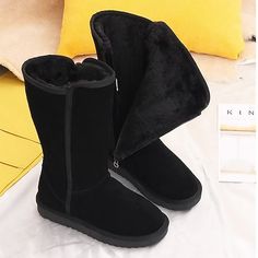 Category:Boots; Upper Materials:PU; Season:Fall,Winter; Heel Type:Flat Heel; Gender:Women's; Toe Shape:Round Toe; Type:Knee High Boots; Style:Plush,Minimalism,Comfort; Heel Height(inch):<1; Outsole Materials:Rubber; Occasion:Daily; Closure Type:Zipper; Pattern:Solid Color; Listing Date:10/31/2023; 2024 Trends:Comfort Shoes,Snow Boots,Soft Shoes; Size chart date source:Provided by Supplier. Knee High Boots Winter, Winter Flats, Knee High Boots Flat, Boots Style, Soft Shoes, Boots Winter, 2024 Trends, Comfort Shoes, Heel Type