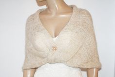 Ivory Gold Shrug Bridesmaid Cover Up Knitted Shawl Winter | Etsy Wedding Bolero Jacket, Bolero Jacket Wedding, Wedding Bolero, Shawl Winter, Wedding Shrug, Bolero Wedding, Knitted Shawl, Knitted Cape, Wedding Shawl