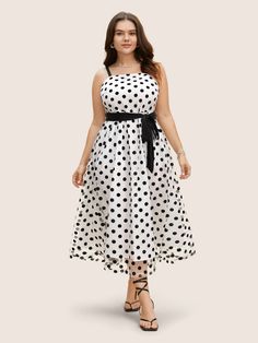 Polka Dot Sundress Midi Dress For Spring, Spring Polka Dot Sundress Midi Dress, Chic Polka Dot Dresses For Spring, Casual Polka Dot Party Dress, Chic A-line Polka Dot Dress, Polka Dot A-line Party Dress, Summer Colors, Cami Dress, Trendy Dresses