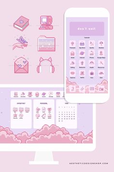 Pink Pixel Kawaii Kit - Tech Aesthetic: 112 app icons + wallpapers and widgets