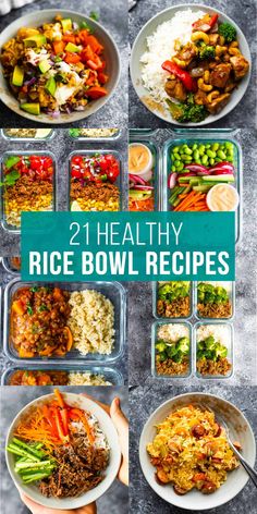 healthy rice bowl recipes in plastic containers