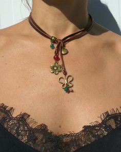 image 0 Bohemian Flower Pendant Jewelry, Bohemian Beaded Necklace With Adjustable Cord, Unique Boho Collar Necklace As Gift, Unique Boho Collar Necklace For Gift, Unique Boho Collar Jewelry As Gift, Unique Boho Collar Jewelry, Adjustable Hippie Flower Jewelry, Hippie Choker With Adjustable Cord For Gift, Hippie Choker With Adjustable Cord As Gift