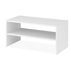 an empty white shelf on a white background