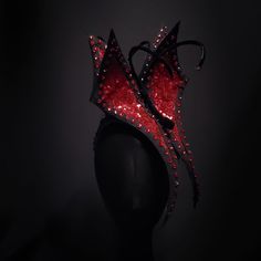 Red and Black Double Butterfly Headdress This unique headdress features a red and black sequined butterfly, lined with rhinestones, which sits mirrored from each other over a headband. A touch of this avant-garde style gives a dramatic look for any occasion. The lightweight design is wired with galvanized steel and allows the wearer to gently bend or adjust the butterflies and headband to fit the wearer perfectly. **ALL SALES FINAL** **Fast shipping from Los Angeles, CA** Visit and follow @madame_moes on Instagram to see more artwear. Butterfly Headdress, Double Butterfly, Avant Garde Fashion, Dramatic Look, Costume Hats, Galvanized Steel, Headdress, Red And Black, Costume Accessories