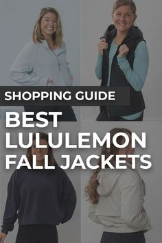 Bomber jackets, athletic zip-ups, and the softest crew neck sweatshirt - these are lululemon's BEST jackets and sweatshirts for fall! Includes a review of the TikTok famous "BBL Jacket" known for its flattering fit. This size and fit guide includes product reviews and try-on images of the pieces in real life. Trendy Fall Jackets, Lululemon Sweatshirt, Workouts Running, Tiktok Famous, Lululemon Define Jacket, Lululemon Jacket, Lululemon Tops