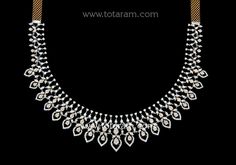 18 Karat White & Rose Gold Polish Diamond Necklace - 235-DN396 - in 42.700 Grams for USD $6346.22. 
Made in India by Totaram Jewelers Online this product is in Gold - 18 Karat Gold  & is an excellent gift for Adult - Women. Ships fully insured with secured guaranteed delivery for free with your order over $250 from New Jersey USA & comes with 30 days exchange policy. Dazzling White Diamond Necklace With Accents, Rose Gold Bridal Necklace With Diamond Accents For Anniversary, Luxury White Diamond Cut Necklace, Rose Gold Diamond Bridal Necklace, Dazzling White Necklace With Diamond Accents, Fine Jewelry Rose Gold Diamond Bridal Necklace, Fine Jewelry Bridal Necklace In Rose Gold With Diamonds, Fine Jewelry Bridal Necklace In Rose Gold And Diamond, Exquisite White Diamond Cut Necklace