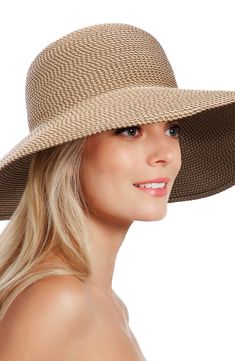 An elegant broad-brim sun hat is woven from airy, lightweight straw for a look that's both graceful and chic. Style Name:Eric Javits 'Hampton' Straw Sun Hat. Style Number: 1022951. Mens Fedora, Fedora Hat Men, Fedora Hat Women, Straw Sun Hat, Natural Gold, Stylish Hats, Woven Design, Urban Outfits, Fedora Hat