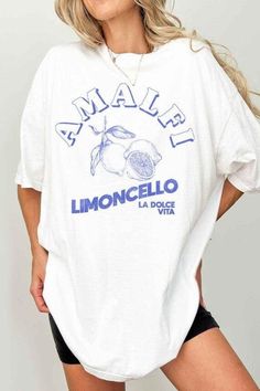 Amalfi oversized graphic tee premium cotton oversized fit Summer Loungewear Top With Logo Print, Trendy Printed T-shirt For Loungewear, White Graphic Print T-shirt For Loungewear, Florida Tshirt, Midi Tank Dress, Oversized Graphic Tee, Floral Knit, Midi Short Sleeve Dress, Women Nightwear