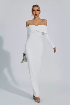 Kiana White Pleated Off-Shoulder Dress White Fitted Off-shoulder Evening Dress, White Fitted Off-shoulder Dress For Party, White Fitted Off Shoulder Dress For Party, Chic White Off Shoulder Dress For Evening, Chic White Off-shoulder Dress With Straight Neckline, White Off Shoulder Dress With Straight Neckline For Party, White Fitted Off Shoulder Dress For Evening, White Off Shoulder Party Dress With Straight Neckline, Chic White Strapless Off Shoulder Dress