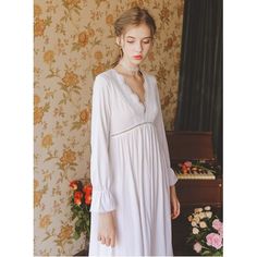 Ladies 100 Cotton Nightgown Spring Autumn Long Sleeve Nightshirts V Neck Sleep Dress White Nightwear ins styleItem: NGali4000005127592
Product Category: Nightgown
Material: COTTON
Dresses Length: Mid-Calf
Thickness: Regular
Collar: V-Neck
Season: Autumn, Spring
Size: S,M,L,XL
Color: White, Pink Mens Silk Pajamas, Cotton Nightgown, Old Fashion Dresses, Silk Pajama Set, Warm Dresses, Nightgowns For Women, Sleep Dress, Pretty Lingerie, Nightgowns