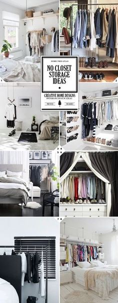 a collage of photos showing different types of clothes and bedding in various rooms