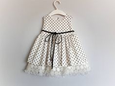 Baby girl dress black and white sleeve less size 3-6 month girl baby shower gift cotton silk dress unique one of kind dotted kids dress  Welcome, I am Latvian fashion designer and my biggest passion is  designing children clothes. I create unique clothing, taking care of the quality. When ordering this dress you get something unique and special, because this item is made only one. The dress designed and made in Latvia. Ideal for special events. Size : fit to child's height 68-74 cm / 26.5 - 29 i Red Baby Dress, Cotton Silk Dress, Dress Unique, Baby Girl Shower Gifts, Dress Black And White, Unique Clothing, Children Clothes, Black N White Dress, Girl Baby Shower