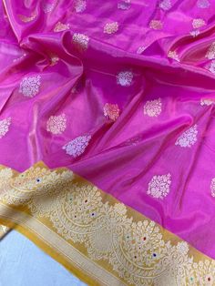 This is a very beautiful Pure banarasi katan tissue silk handloom saree Kadhyal weave border, Sona Rupa weave booties, golden n silver zari, paithani tilffi border, with  blouse piece.  Saree length - 5.5 mtr. Blouse - 1 mtr.  Dry clean only . Please note - color may be vary a little due to sunlight and photography . Please message us after purchasing in case you want fall and Pico done it not . No extra charges for fall and Pico but inform us . Blouse stitching is also available . Celebration Katan Silk Saree With Zari Weaving, Tissue Silk Saree With Meenakari For Eid, Eid Tissue Silk Saree With Meenakari, Meenakari Tissue Silk Saree For Eid, Eid Meenakari Tissue Silk Saree, Katan Silk Saree For Diwali Celebration, Katan Silk Dupatta With Zari Weaving For Celebration, Celebration Katan Silk Dupatta With Zari Weaving, Diwali Celebration Katan Silk Saree