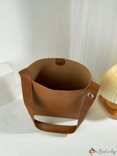 BirdinBag - Chic Square PU Bucket Bag - Minimalist Style Brown Pattern, Word Wrap, Small Purse, Shoulder Tote Bag, Minimalist Style, Minimalist Fashion, Bags Shoulder, Bucket Bag, Shoulder Bags