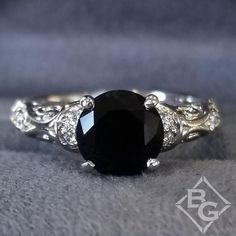 Artcarved Peyton Black Diamond Engagement Ring Featuring Scrollwork Design Black Diamond Engagement Ring, Black Diamond Engagement, Vintage Style Rings, Black Diamond Ring Engagement, Jewelry Appraisal, Unique Engagement Rings, Diamond Engagement Ring, Black Diamond, White Diamond