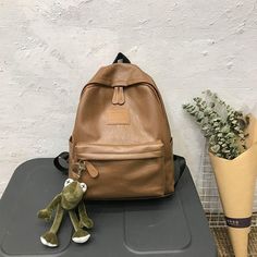 fb-feed Casual Portable Bag For Students, Casual Bags For Students, Trendy Portable Backpack For Back To School, Trendy Leather Backpack For Students, Trendy Large Capacity Leather Backpack For Back To School, Trendy Large Capacity Leather Backpack For School, Trendy Large Leather Backpack For School, Trendy Leather Portable Backpack, Casual Leather Satchel Backpack For Students