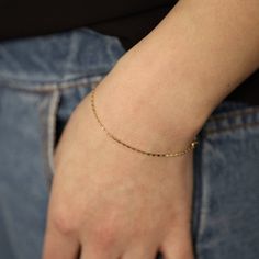 Thick Raso Chain Bracelet, Gold Chain Bracelet, 14K Solid Gold Bracelet, Simple Chain Bracelet, Laye Dainty 14k Gold Jubilee Chain Bracelet, Dainty Curb Chain Bracelets For Formal Occasions, Dainty Curb Chain Bracelet For Formal Occasions, Dainty Curb Chain Bracelet For Formal Events, Delicate 14k Yellow Gold Chain Bracelet, Dainty Yellow Gold Link Bracelets, Dainty Sterling Silver Jubilee Bracelet In Yellow Gold, Yellow Gold Bangle Chain Bracelet With Box Chain, Dainty Box Chain Bracelet For Formal Occasions