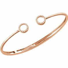 14KT Rose Gold Pave Diamond Circles Open Bangle Bracelet, 14KT Rose Gold Pave Diamond Circles Open Bangle Bracelet - Legacy Saint Jewelry Open Bangle Bracelet, Solitaire Diamond Pendant, Circle Bracelet, Classic Bracelets, Open Bangle, Cuff Bangle Bracelet, Bow Jewelry, Circle Diamond, Bracelet Design