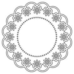 a circular doily with flowers in the center on a white background stock photo - budget conscious