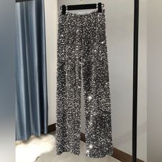 Sequin Pants For All Parties New With Tags These Are Made Smaller. Double Check The Measurements. Size S Height 100cm, Waist64-72cm, Hip94-100cm, Leg Circumference52cm M Height 102cm, Waist66-74cm, Hip95-102cm, Leg Circumference53cm L Height 105cm, Waist68-76cm, Hip96-106cm, Leg Circumference54cm Xl Height 108cm, Waist70-78cm, Hip98-108cm, Leg Circumference55cm Purchase Same Item From Me On Vinted For A Better Deal And Less Fees Marleelambert Straight Pants For Party Season, Trendy Sequined Party Bottoms, Trendy High-waisted Pants For Party Season, Glamorous High-waisted Pants For Party, Glamorous Long Pants For Party, Glamorous Straight Pants For Party, Glamorous Summer Party Wide Leg Pants, High-waisted Wide Leg Pants For Party, Glamorous Party Straight Pants