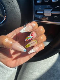 Dreamville Festival Nails, Funky Almond Nails Designs, Nail Art Design 2023, Glitter Nail Art Designs, Intricate Nail Designs, Edgy Nails, Dope Nail Designs, Design 2023, Trendy Nail