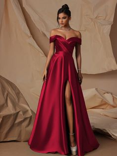 Women Prom Dresses Burgundy Elegant  Sleeveless Woven Fabric Plain A Line Non-Stretch  Weddings & Events, size features are:Bust: ,Length: ,Sleeve Length: Women Prom Dresses, Prom Dresses Burgundy, Dream Prom Dress, Unconventional Wedding Dress, Maroon Wedding, Modest Dresses Casual, Womens Prom Dresses, Burgundy Prom Dress, Red Evening Dress