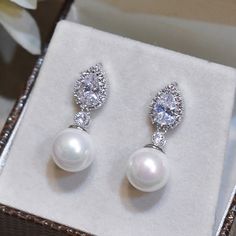 |200001034:367#E2080 Luxury Brides, Bridal Earrings Pearl, Wedding Bridal Jewellery, Crystal Accessories, Trendy Earrings, Pearl Types, Pearl Earrings Dangle, Earring Type, Bridal Pearls