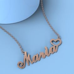 Maria name necklace Gold Custom Necklace with heart, Personalized Gifts For Her/Him Add something extra special to your jewelry box with Name Necklace Official engravable necklaces.
									The Maria's name necklace with little heart unique gifts Gold is best gifts for Maria. Name Necklace Official provides affordable engravable jewelry that won't 
									break the bank. In addition, these pieces make for very thoughtful and appreciated gifts for friends and family. 
									And whether vale Rose Gold Name Necklace For Anniversary, Customizable Rose Gold Name Necklace For Anniversary, Rose Gold Name Necklace For Anniversary Gift, Personalized Rose Gold Name Necklace For Anniversary, Rose Gold Nameplate Charm Necklace For Anniversary, Rose Gold Name Necklace For Anniversary On Valentine's Day, Valentine's Day Nameplate Necklace With Hallmark, Valentine's Day Engraved Name Necklace As Personalized Gift, Valentine's Day Engraved Name Necklace For Personalized Gift