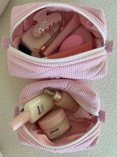 - Great for holding your favorite makeup, skincare, haircare or travel products at home or on the go! - Small is approximately 8 in x 5 in - Medium is approximately 9.5 in x 6 in - Spot clean only or hand wash only Small Makeup Bags, Make Up Pouch Aesthetic, Make Up Bags Ideas, Makeup Bag Aesthetic, Rosa Make-up, Makeup Bag Pink, Makeup Pouches, Diy Makeup Bag, Pink Makeup Brush