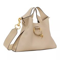 New $570 Chlo Joan Ivory / Cream Pebbleleather Top Handle Bag W/ Shoulder Strap Beige Calf Leather Satchel With Handle Drop, Luxury Beige Hobo Bag With Dust Bag, Beige Calf Leather Top Handle Shoulder Bag, Chic Beige Calf Leather Shoulder Bag, Beige Calf Leather Shoulder Bag With Handle Drop, Beige Calf Leather Bag With Handle Drop, Cream Calf Leather Shoulder Bag With Gold-tone Hardware, Luxury Beige Hobo Bag With Removable Pouch, Chic Beige Hobo Bag With Gold-tone Hardware