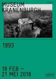 the museum kranenburgh poster is shown in black and white, with green background