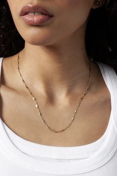 Life is too short to wear boring jewelry. With Harlow, you get the classic feel of a chain necklace, with a modern twist in design. Intricate detailing gives this piece a fresh, luxe feel for everything from cocktail parties to jeans and tees. Add your favorite charm to complete your look. Gold-filled 3mm chain width Available in 3 lengths Rose Gold Chain Necklace With Adjustable Chain For Everyday, Rose Gold Adjustable Chain Necklace For Everyday, Chic Rose Gold Chain Necklace With Delicate Chain, Chic Adjustable Rose Gold Chain Necklace, Trendy Rose Gold Delicate Chain Necklace, Chic Rose Gold Chain Jewelry, Everyday Delicate Rose Gold Chain Necklace, Trendy Rose Gold Chain Jewelry, Trendy Rose Gold Everyday Chain Necklace