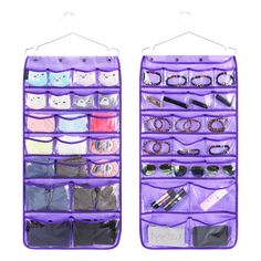 PRICES MAY VARY. NON-WOVEN FABRIC Hanging jewelry organizer with 33.8" height and 17.3" width. 8 Pockets of top 2 rows with 3.2" D x 4.1" W inch, organizer for earrings, rings and bracelets. 9 Compartments of middle 3 rows with 3.2" D x 5.5" W inch, storage for lipsticks, watchbands and necklaces. 4 Slots of below 2 rows with 5.4" D x 8.5" W inch, suitable for sunglasses, hair bows and makeups. Bow organizer for girls is made of 90g thicken Non-woven fabric and clear PVC pockets. Differ from mes Makeup Storage Closet, Organize Baby Socks, Baby Headband Holders, Hanging Makeup Organizer, Sock Organization, Bow Organizer, Fabric Hanging, Organizing Hair Accessories, Hanging Closet Organizer