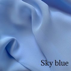 This listing is for fabric samples only. This product will be packed and ready to ship in 3-5 days. Me As A Color, Sky Blue Fabric, Sky Blue Colour, Sky Blue Dress, Light Blue Fabric, Sky Blue Color, Fashion Forecasting, Fancy Dresses Long, Red Chiffon