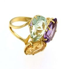 For Sale on 1stDibs - Intertwining of the same shapes with different colors create a very trendy Ring, Italian art jewels by Stanoppi Jewellery since 1948. Ring in 18k rose Elegant Multicolor Amethyst Gemstone Ring, Elegant Multicolor Amethyst Ring For Anniversary, Gold Multi-stone Amethyst Ring Fine Jewelry, Luxury Multi-stone Amethyst Ring In Yellow Gold, Luxury Multi-stone Yellow Gold Amethyst Ring, Luxury Gold Multi-stone Amethyst Ring, Vintage Multi-stone Amethyst Ring In 14k Gold, Prasiolite Ring, Trendy Ring