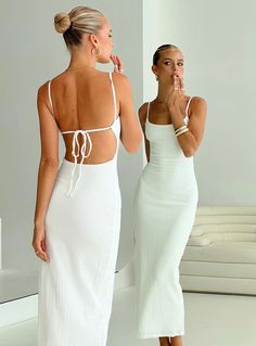 Maxi dressAdjustable shoulder straps. scooped neckline. exposed back. high leg slitGood stretch. fully lined 95% polyester 5% elastaneCold gentle machine wash Tall Maxi Dress, Petite Maxi Dress, Maxi Dress White, Honeymoon Outfits, Polly Dress, Fleece Dress, Prom Outfits, Grad Dresses, Outerwear Outfit