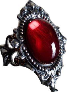 Ornate Ring, Steampunk Rings, Gothic Ring, Ring Ruby, Gothic Rings, Victorian Gothic, Filigree Ring, Silver Filigree, Ruby Ring