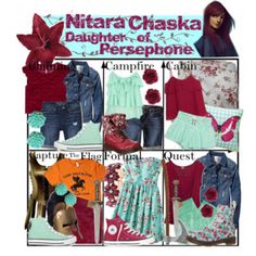 a collage of different outfits and shoes with the words nittara chaska daughter of persephone