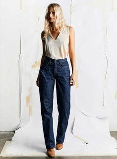 trudie indigo rigid – imogene + willie Imogene Willie, Selvage Denim, Japan Model, Denim T Shirt, Winter Aesthetic, Graphic Tee Shirts, Denim Top, Denim Shop, Sweater Jacket