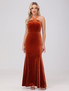 Burnt_Orange Bridesmaid Games, Peacock Bridesmaid Dresses, Rust Bridesmaid Dress, Velvet Bridesmaid, Royal Blue Bridesmaid Dresses, Champagne Bridesmaid Dresses, Velvet Bridesmaid Dresses, Barbie Wedding, Burnt Orange Dress