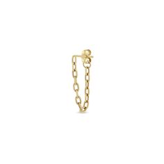 Single Zoë Chicco 14k Gold Small Square Oval Link Chain Huggie Earring Gold Hoop Earrings With Cable Chain For Gift, Everyday Yellow Gold Oval Link Earrings, 14k Gold Oval Link Earrings For Everyday Wear, Box Chain Link Earrings As Gift, Everyday 14k Gold Oval Link Earrings, Everyday Drop Earrings With Box Chain, Modern 14k Gold Cable Chain Jewelry, Yellow Gold Chain Link Earrings For Gift, Minimalist 14k Gold Oval Link Earrings