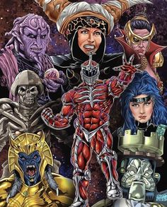 an image of some characters in the style of comic book cover art by artist mark vander